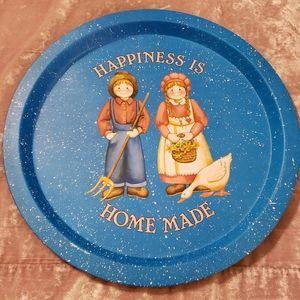 VINTAGE 'Happiness is Homemade' Metal Serving Tray
